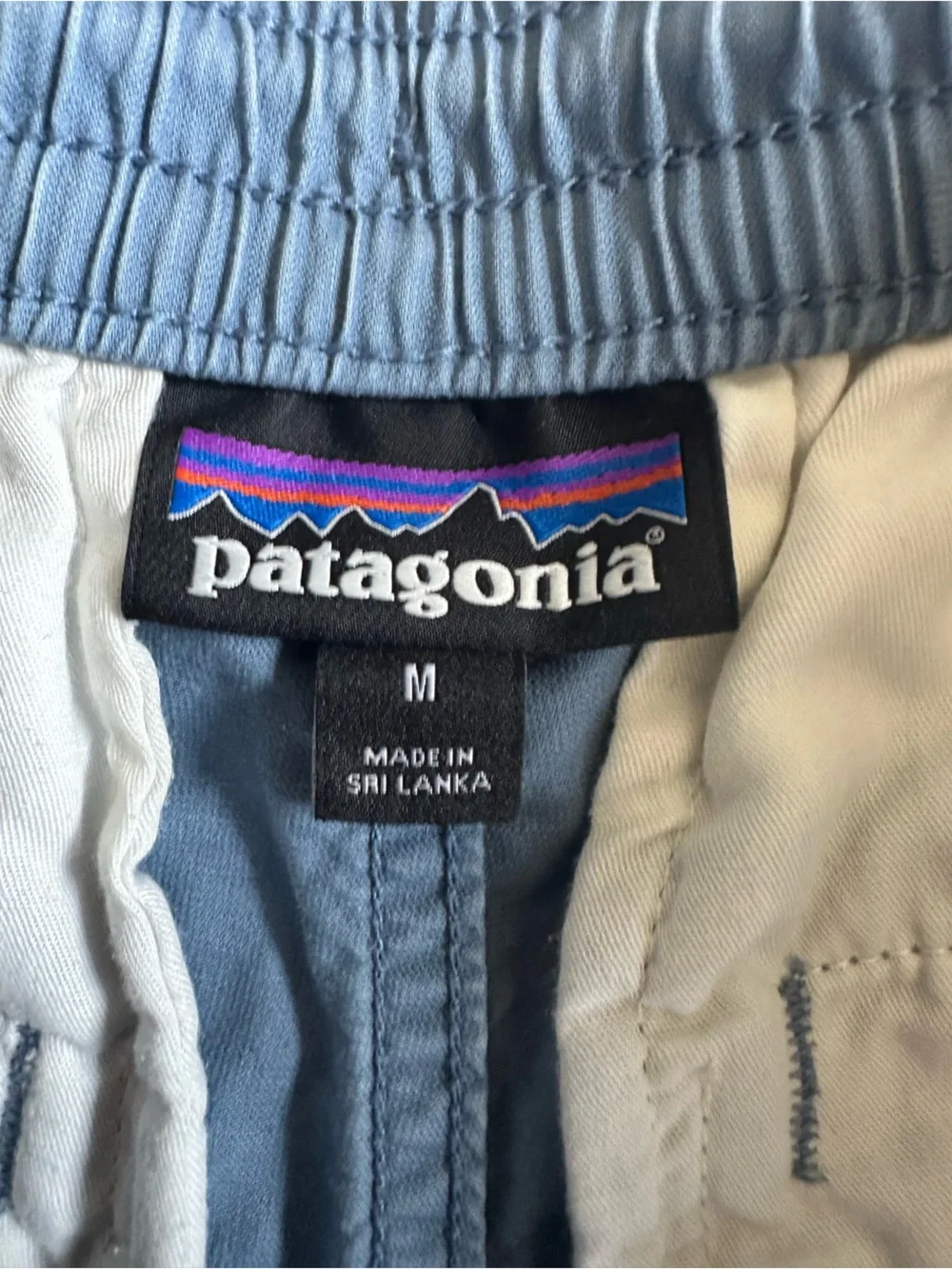 Patagonia Men’s Blue Organic Cotton Hemp Elastic Waist Shorts- Medium